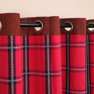 Striped Window Curtain - Deep Pink