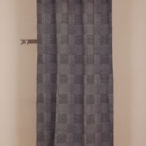 Striped Door Curtain - Grey